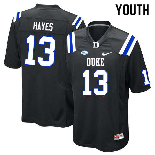 Youth #13 Jordan Hayes Duke Blue Devils College Football Jerseys Sale-Black